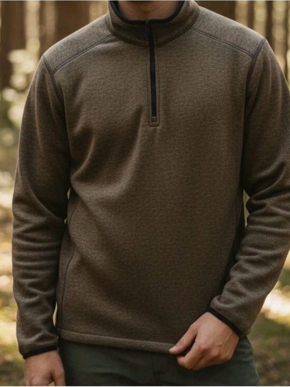 KUHL Revel 1/4 zip Kashmira fleece Men's Tan/ green 3007 hiking pullover